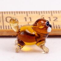 Glass Mini Figurine Beige Cat in Glass Figurines Miniature Figurines category