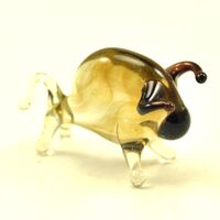 Bull Figurine in Glass Figurines Miniature Figurines category