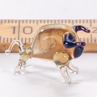 Bull Figurine in Glass Figurines Miniature Figurines category