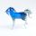 Jolly Blue Glass Horse Figurine in Glass Figurines Farm Animals category