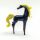 Black Glass Horse with Yellow Mane in Glass Figurines Farm Animals category