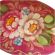 Brooch Two Bright Roses on Red in Zhostovo Jewelry Zhostovo Brooches category