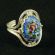 Enamel Ring Meeting Blue in Finift Jewelry Enamel Rings category