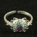 Enamel Ring Strawberries Blue in Finift Jewelry Enamel Rings category