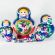 Matryoshka Wild Flowers on Blue in Nesting Dolls Flowers  category