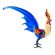 Figurine Rooster with Long Tale in Glass Figurines Birds category