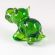 Green Hippo Figure in Glass Figurines Wild  Animals category