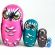 Matryoshka Orange Color Owl in Nesting Dolls Animals  category