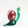 Glass Red Snail Figurine in Glass Figurines Insects category