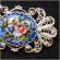 Finift Brooch Peahen Blue in Finift Jewelry Brooches category