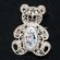 Enamel Brooch Bear White in Finift Jewelry Brooches category