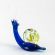 Glass Blue Snail Figurine in Glass Figurines Insects category