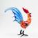 Long Tail Glass Rooster in Glass Figurines Birds category