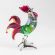 Blown Glass Green Rooster in Glass Figurines Birds category