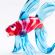 Glass Fish Figure Blue Color in Glass Figurines Sea Life Creatures category