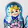 Matryoshka Flower of Dog-Rose on Blue in Nesting Dolls Flowers  category