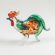 Color Rooster Figurine in Glass Figurines Birds category