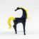 Black Glass Horse with Yellow Mane in Glass Figurines Farm Animals category