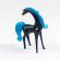 Black Glass Horse with Blue Mane in Glass Figurines Farm Animals category