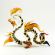 Yellow-Black Glass Dragon in Glass Figurines Wild  Animals category