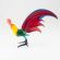 Red Tailed Glass Rooster in Glass Figurines Birds category