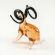 Brown Ram Figurine in Glass Figurines Farm Animals category