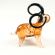 Brown Ram Figurine in Glass Figurines Farm Animals category