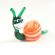 Glass Red Snail in Glass Figurines Insects category