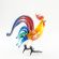 Glass Fighting Rooster in Glass Figurines Birds category