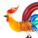 Glass Fighting Rooster in Glass Figurines Birds category
