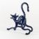Black Hunting Cat in Glass Figurines Cats category