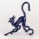 Black Hunting Cat in Glass Figurines Cats category