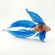Glass Blue Fish Figurine in Glass Figurines Sea Life Creatures category