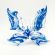 Glass Butterfly Blue and White in Glass Figurines Butterflies category