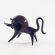 Glass Black Bull Figurine in Glass Figurines Wild  Animals category