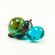 Green Hippo Blown Figurine in Glass Figurines Wild  Animals category