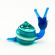 Snail Glass Figurine Blue Color in Glass Figurines Insects category