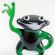 Frog on One Leg in Glass Figurines Reptiles category