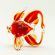 Fish Figurine Red in Glass Figurines Sea Life Creatures category