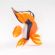 Glass Golden Fish Figure in Glass Figurines Sea Life Creatures category