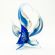 Blue Glass Fish Figurine in Glass Figurines Sea Life Creatures category