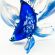 Blue Glass Fish Figurine in Glass Figurines Sea Life Creatures category