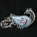 Enamel Brooch Firebird Blue in Finift Jewelry Brooches category