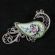 Enamel Brooch Firebird Green in Finift Jewelry Brooches category