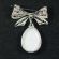 Finift Brooch Bow White in Finift Jewelry Brooches category