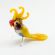 Yellow Glass Parrot in Glass Figurines Birds category