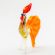 Glass Red Rooster in Glass Figurines Birds category