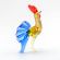 Glass Blue Rooster Figurine in Glass Figurines Birds category