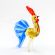 Glass Blue Rooster Figurine in Glass Figurines Birds category