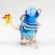 Cat Pirate with Bird in Glass Figurines Cats category